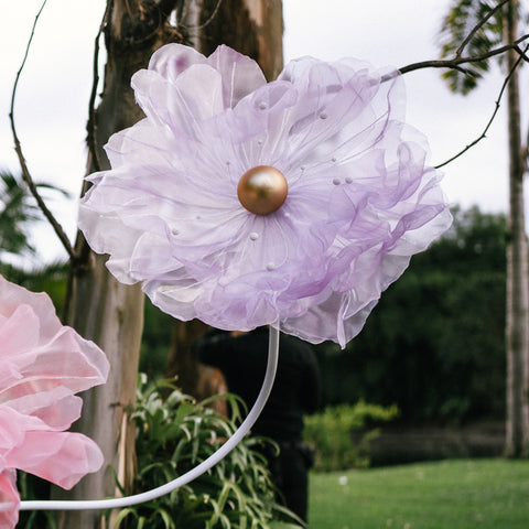 Flor Gigante en Organza x1 unid