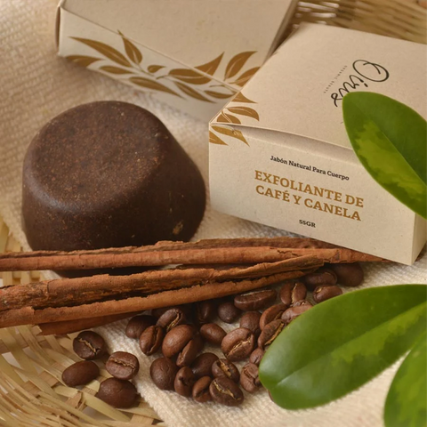Jabón Natural Exfoliante de Café y Canela